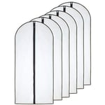 Malsäkra klädpåsar 60 x 120 cm (24' x 48') Svart sida Andningsbar Genomskinlig Klädpåse Full Dragkedja Påsar för Vinterrockar Jackor Kläder (10-pack)