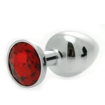 Rimba Red Crystal Jewel Butt Plug Gem Stone Stainless Steel Metal Anal Sex Toy