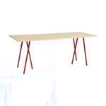 HAY Loop Stand incl. support matbord 92,5x250 cm Maroon red-clear lacq. oak