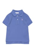 Cotton Mesh Polo Shirt Tops T-shirts Polo Shirts Short-sleeved Polo Shirts Blue Ralph Lauren Baby