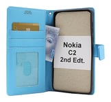 New Standcase Wallet Nokia C2 2nd Edition (Ljusblå)