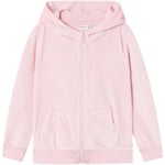 Name It Najala velour zip jakke til småbarn, parfait pink