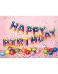 Happy Birthday - Regnbuefarget Ballong-Banner 35 cm