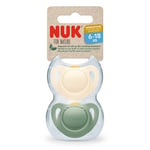 NUK Napp för Nature Latex 6-18 månader grön/kräm 2-pack