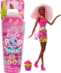 Barbie Pop Reveal Bubble Tea Series Doll & Accessories, Berry Bliss Scented Fashion Doll & Pet, 8 Surprises Include Color Change, Cup with Storage, HTJ20