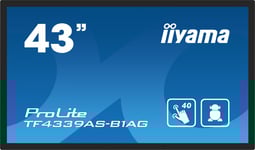 iiyama TF4339AS-B1AG skyltställ Platt skärm för digital skyltning 108 cm (42.5") LED 500 cd/m² 4K Ultra HD Svart Pekskärm Inbyggd processor Android 24/7