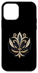 iPhone 12 mini Navy & Gold Fleur-de-Lis Design Case