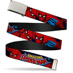 Buckle-Down uni sex adults Buckle-down Web Spider-man 1.25" Belt, Multicolor, 1.25 Wide - Fits up to 42 Pant Size UK