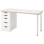 IKEA - LAGKAPTEN / ALEX Työpöytä, Valkoinen antrasiitti/valkoinen, 120x60 cm