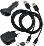 4 IN 1 Charger Set 2x Usb-C Data Cable+Car Net Cable for Sony Xperia XZ1 Compact