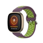 VeveXiao Strap Compatible with Fitbit Versa 3 Strap/Fitbit Sense band, Soft Silicone Replacement Strap Sport Wrist Band Compatible with Fitbit Versa 3/Fitbit Sense (Purple/green)