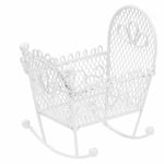 Creativ Miniatyr - Baby Vit Vagga i Metall 9 cm