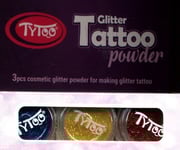 Dante Tytoo Tattoos Glitter Set - 3 Colors - Gold, Red And Blue