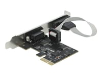Delock Pci Express Card To 2 X Serial Rs-232 - Seriell Adapter - Pcie 2.0 Låg Profil - Rs-232 X 2 - Svart