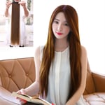 Fashion Womens Straight Long Hair Extensions Synthetic Clip In H Light Brown