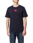 HUGO Mens Diragolino212 Regular-fit Cotton T-Shirt with red Logo Label