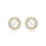 Amazon Essentials 9ct Yellow Gold Cubic Zirconia Halo Stud Earrings (previously Amazon Collection)