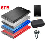 Disque Dur Externe HDD 2.5" USB 3.0 SATA Portable Stockage 6TB 6To Noir Métal avec Sac Étui de Protection