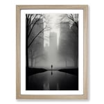 Central Park Minimalism No.2 Framed Wall Art Print, Ready to Hang Picture for Living Room Bedroom Home Office, Oak A2 (48 x 66 cm)