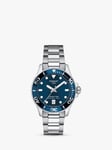 Tissot T1202101104100 Unisex Seastar 1000 Date Bracelet Strap Watch, Silver/Blue