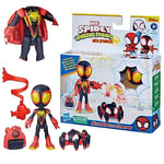 Marvel Spidey et Ses Amis Extraordinaires Web-Spinners, Figurine Miles Morales Spider-Man, Accessoire Toile