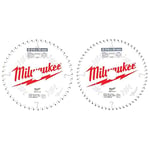 Milwaukee CSB 4932479575 Lot de 2 lames de scie circulaire pour scie à onglet 216 mm x 30 mm