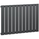 Vertical Radiator, Space Heater, Water-filled Heater for Home, Grey