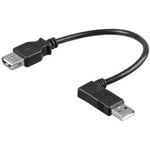 Goobay USB 2,0 Hi-Speed förlängningssladd 90°, svart, 0,3 m