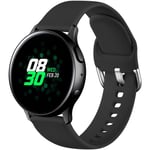 Dirrelo Sport Strap Compatible With Samsung Galaxy Watch Active 2 Strap/Galaxy Watch 4 40mm/44mm Strap, 20mm Silicone Wristband for Galaxy Watch 4 Classic/Watch 3 41mm/Garmin Vivoactive 3, Large Black