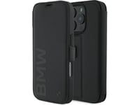 Bmw Bmbkp16x23rmrlk Iphone 16 Pro Max 6.9" Black Bookcase Signature Leather Wordmark