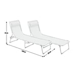 Argos Home Set of 2 Folding Metal Sun Loungers - Yellow