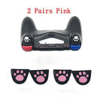 2Pairs Cat Paw Custom Design Silicon Trigger Buttons Sticker W/ Adhensive for PS4 Controller L2 R2 Button Cover (Pink)