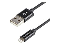 Startech.Com 1 M Usb Till Lightning-Kabel - Iphone/Ipad/Ipod-Laddningskabel - Lightning Till Usb-Kabel För Laddning Med Hög Hastighet - Apple Mfi-Certifierad - Svart - Lightning-Kabel - Lightning Hane Till Usb Hane - 1 M - Dubbelt Skärmad - Svart -