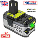 For Ryobi One+ Plus 18V 6.0Ah LITHIUM Battery P108 RB18l13 RB18l50 RB18L40 P105