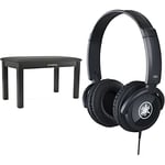 YAMAHA B1-B Piano bench, black & HPH-100 Headphones, quality sound and deep bass, over the ear, wired musicians headphones, in black