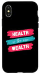 iPhone X/XS Health is the new Wealth Red and Teal Brushstroke Typography Case