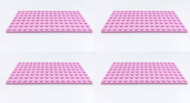 LEGO 8x16 BRIGHT PINK x 4 Base Plate  8x16 STUDS (PINS)  Brand New