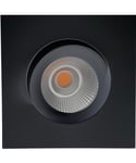 Georgia 360SQ K1 downlight, CRI97, dimbar LED 3000 Kelvin 600lm 25º tilt, IP44, Sort