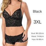 Sexy Lingerie Sets Bra & Panties Sheer Lace Black 3xl