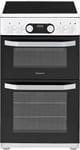Hotpoint HD5V93CCW 50 cm Electric 4-Zone Electric Ceramic Hob and Cooker - White