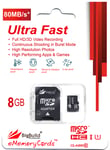 8GB MicroSD Memory card for Akaso EK7000 action camera | Class 10 80MB/s