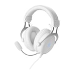 Deltaco Gaming - WHITE LINE WH85 - Casque gaming LED, haut-parleurs stéréo 57mm, Cuir PU, PC/MAC/Console/Mobile, Blanc - Neuf