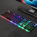 LIMEIDE GTX300 104 Keys Retro Round Key Cap USB Wired Mouse Keyboard, Cable Length: 1.4m, Colour: Punk Single Keyboard  Black
