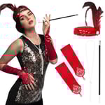 Boland 64348 - Set de déguisement années 20 pour adultes, 5 pièces, set pour déguisements de carnaval, carnaval, fête à thème, costume Flapper, Charleston