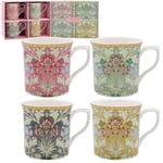 Lesser & Pavey Hyacinth Mugs Set of 4 | Ceramic Coffee Mugs Set for Home or Work | Premium Design Mugs Set for All Occasions | Lovely Mugs for Tea, Coffee & Hot Drinks - William Morris