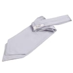 Silver Mens Self-Tie Ascot Cravat Satin Plain Solid Formal Wedding by DQT