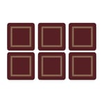 Pimpernel Classic Burgundy Coasters - Set of 6 (Red)