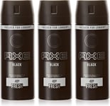 3 x Axe Deodorant Body Spray150ml - Black