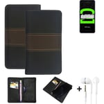 Wallet Case + headphones for Oppo Reno Ace 2 Protective Cover Brown