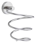 tesa MOON Hair Dryer Holder - No Drill Wall Mounted Chromed Metal Blow Dryer Holder - Stainless - Waterproof - Includes Removable Glue Solution